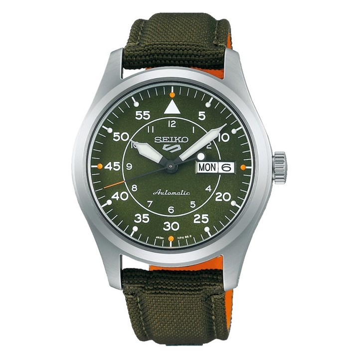 Seiko 5 Sports SRPH29K1 'Flieger' Green Strap Watch - W25424