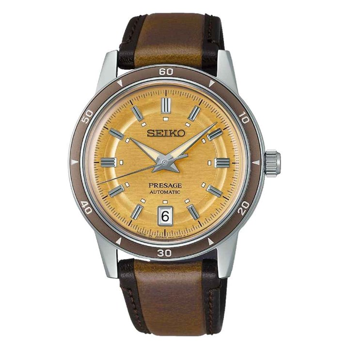 Seiko Presage SRPL75J1 Style 60s Golden Yellow Strap Watch - W25508