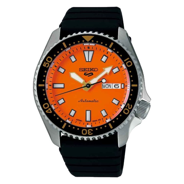 Seiko 5 Sports SRPL89K1 SKX Redux Black Silicone Strap Watch - W25512