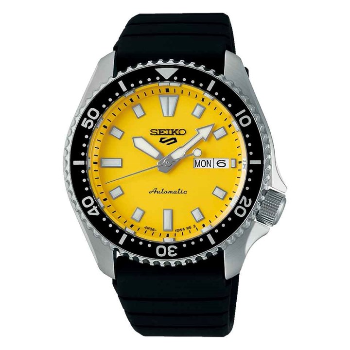 Seiko 5 Sports SRPL87K1 SKX Redux Automatic Black Silicone Strap Watch - W25513