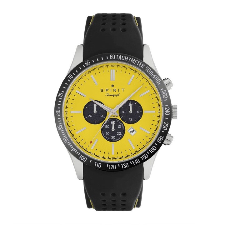 Spirit SP1011 Sports Chronograph Black Silicone Strap Watch - W27134