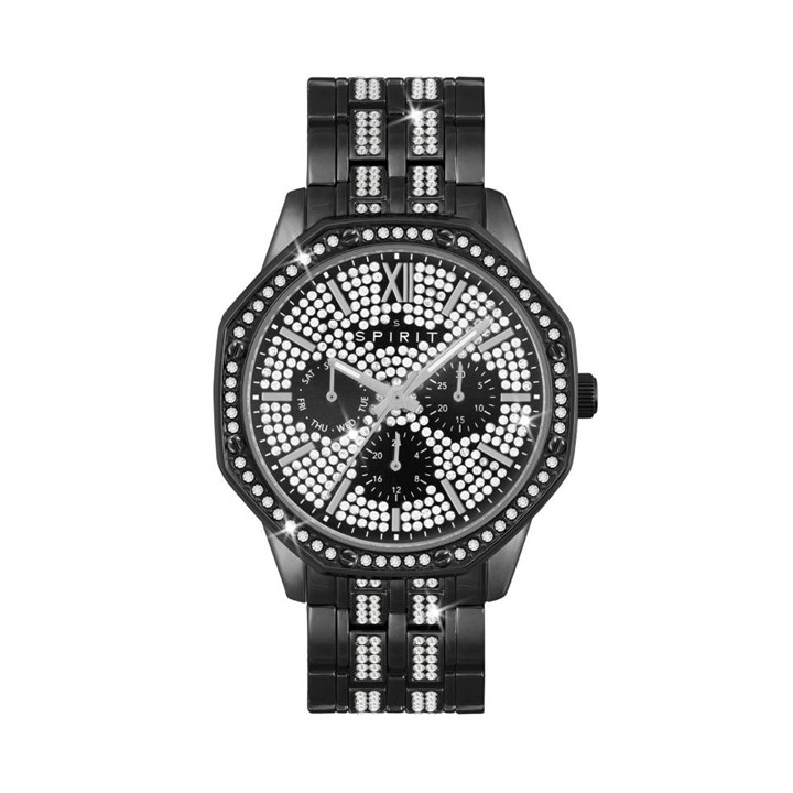 Spirit SP3032 Black IP Stone Set Bracelet Watch - W27194