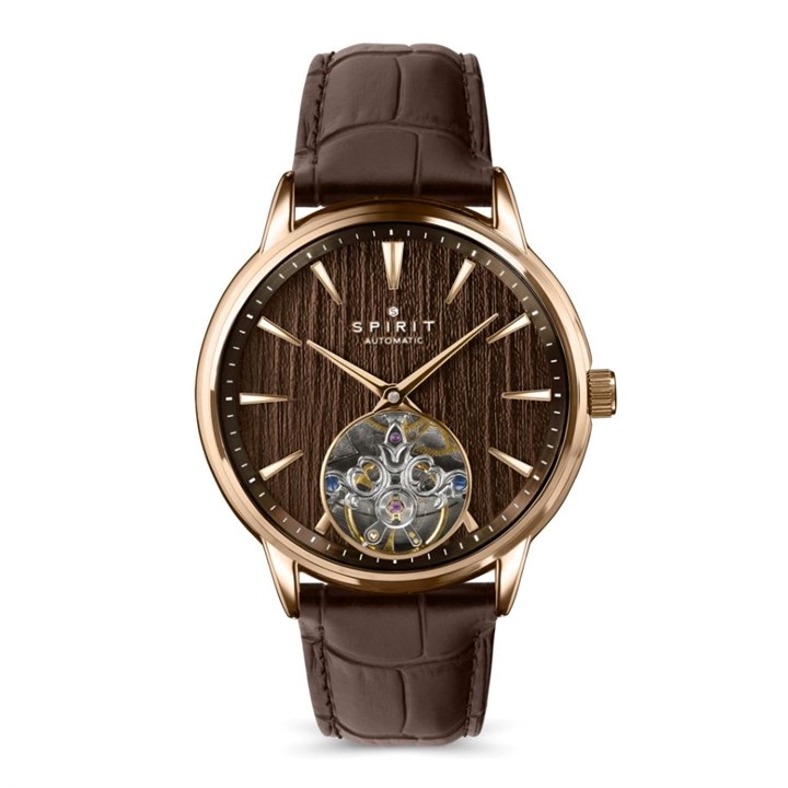 SP1027 Spirit Automatic Rose Coloured Case Black Dial Watch - W27216