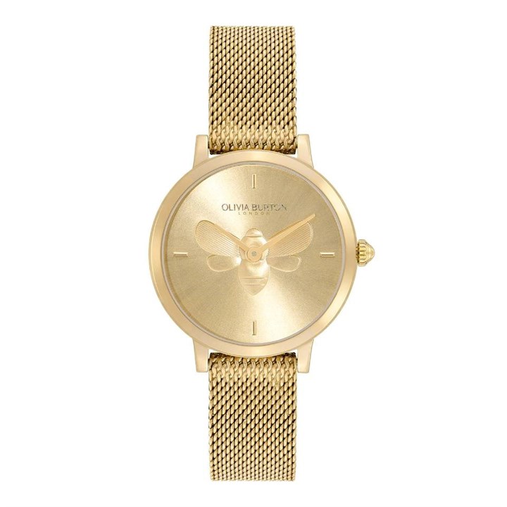 Olivia Burton 24000022 Signature Ultra Slim Bee Mesh Bracelet Watch - W28120