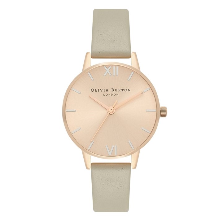 Olivia Burton OB16EN11 The England Grey Leather Strap Watch - W28126