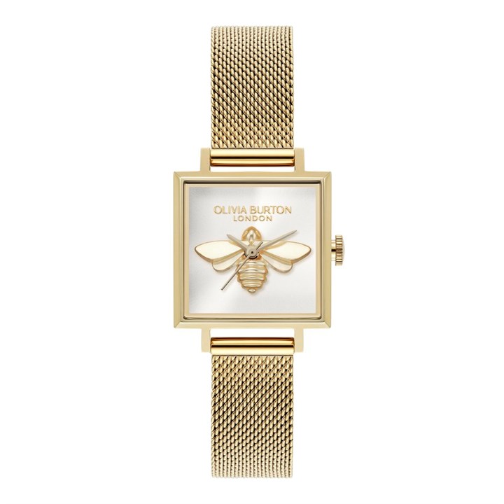 Olivia Burton 24000217 Lucky Bee Mesh Bracelet Watch - W28197