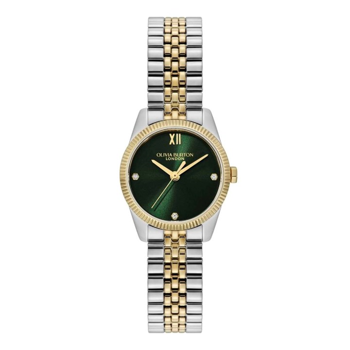 Olivia Burton 24000387 Highbury Two Tone Green Dial Bracelet Watch - W28218