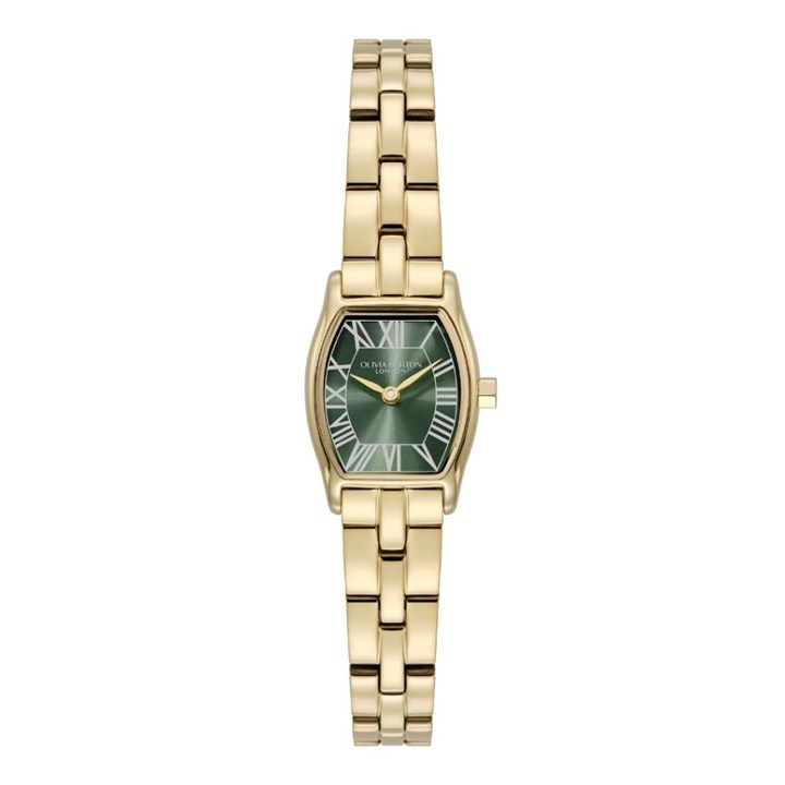 Olivia Burton 24000390 Cambridge Gold Tone Tonneau Green Dial Bracelet Watch - W28220