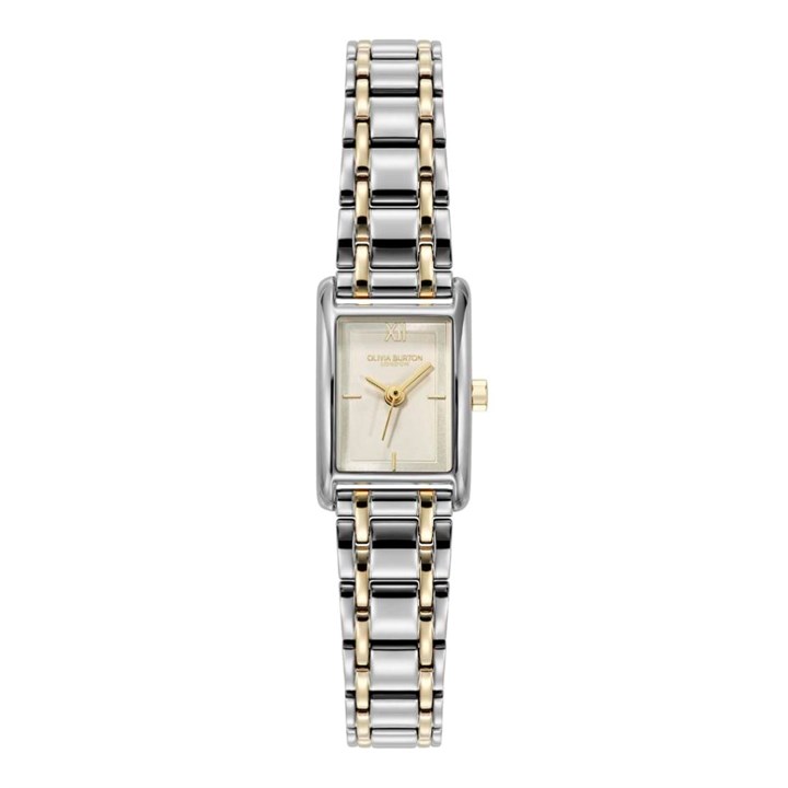 Olivia Burton 24000435 Mini Grove Two Tone Rectangular Case Bracelet Watch - W28226