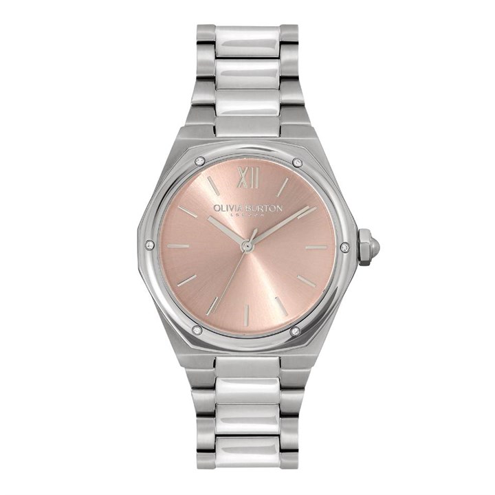 Olivia Burton 24000071 Hexa Pink Dial Bracelet Watch - W28230