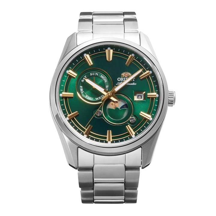 Orient RA-AK0314E30B Sun & Moon Green Dial Automatic Bracelet Watch - W29110