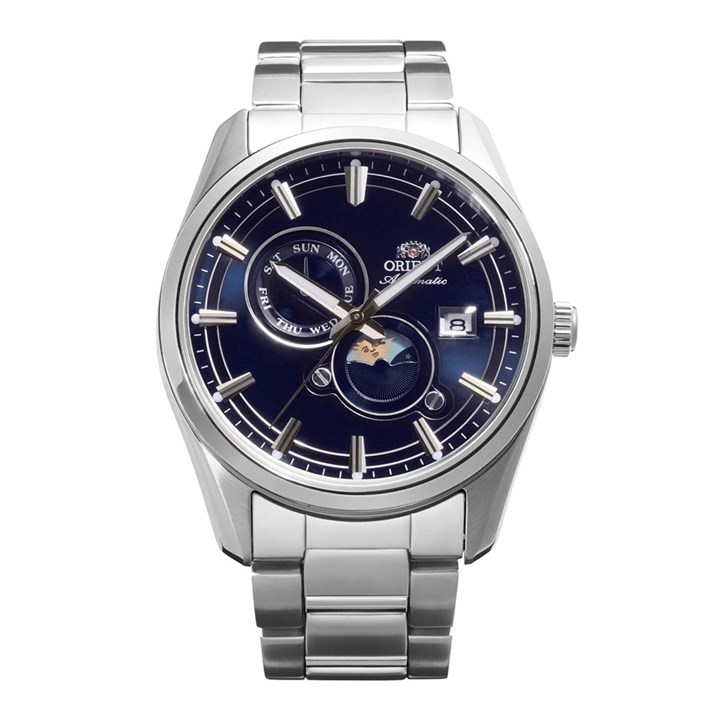 Orient RA-AK0315L30B  Sun And Moon  Blue Dial Automatic Bracelet Watch - W29111