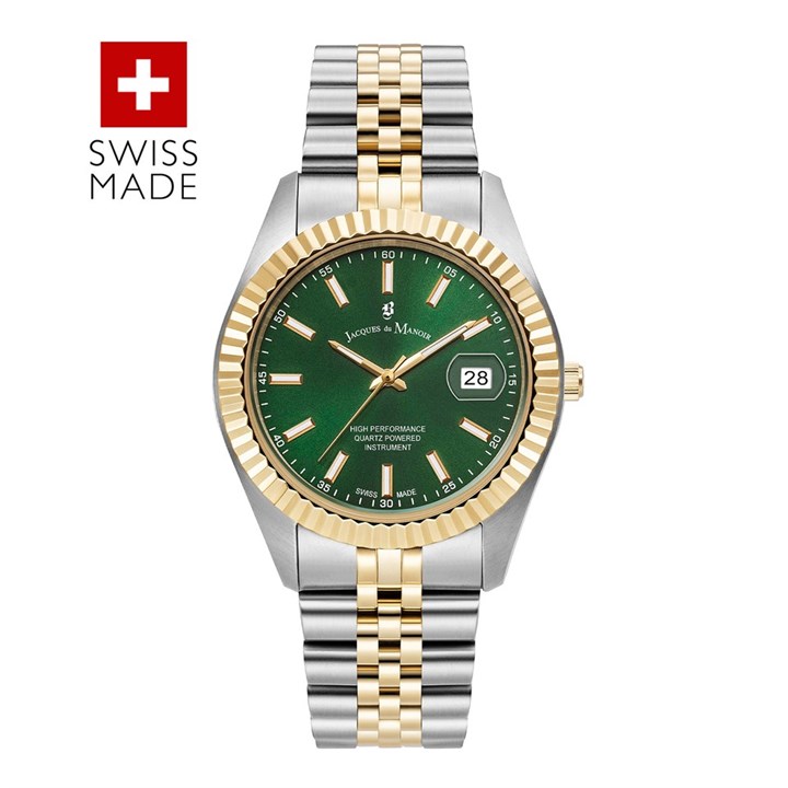 Jacques du Manoir JWN01703 Two Tone Green Dial Bracelet Watch - W3043