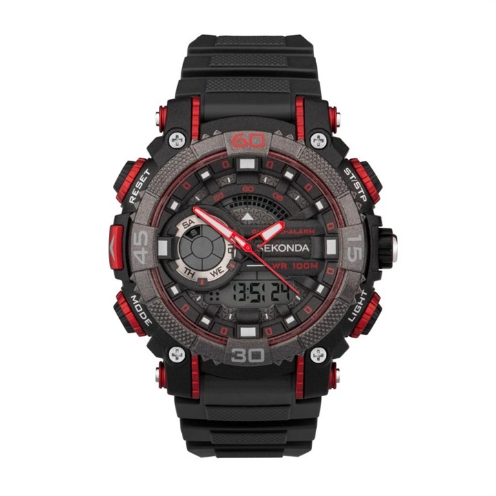 Sekonda 30166 Malvern Duo Display Black Strap Watch - W31347
