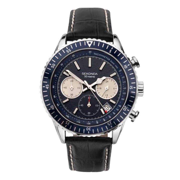 Sekonda 1739 Chronograph Black Strap Watch - W31374