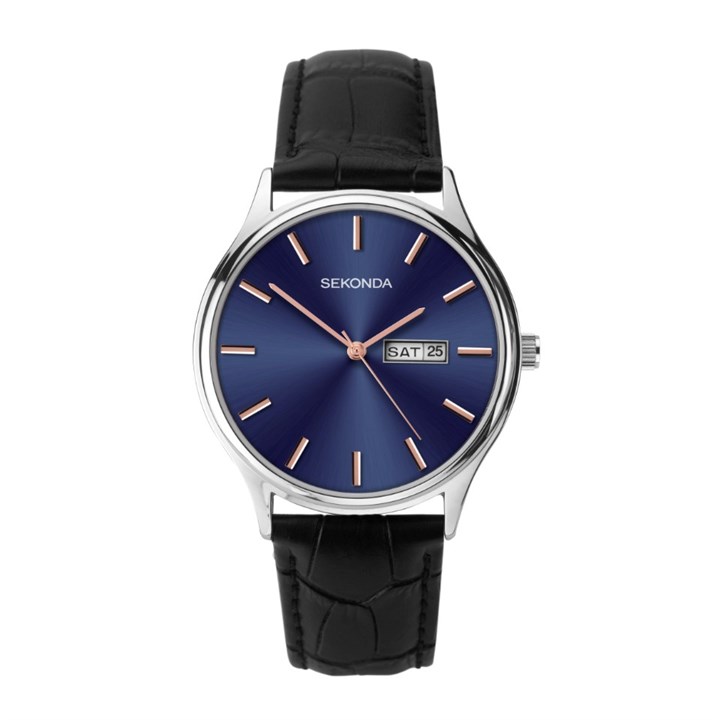 Sekonda 1701 Blue Dial Black Strap Watch - W31388