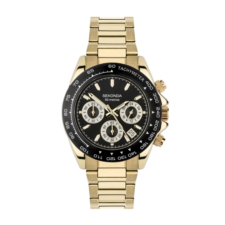 Sekonda 30203 Gold Plated Chronograph Bracelet Watch - W31392
