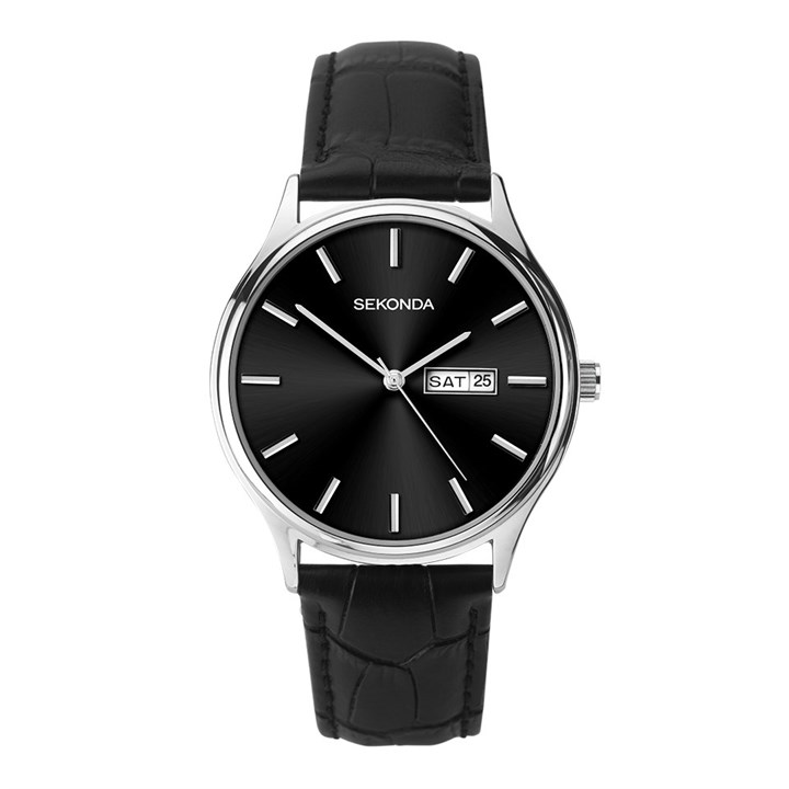 Sekonda 30183 Black Leather Strap Watch - W31422