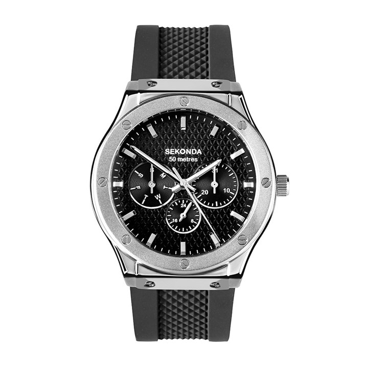 Sekonda 30230 Titan Black Silicone Strap Watch - W31428