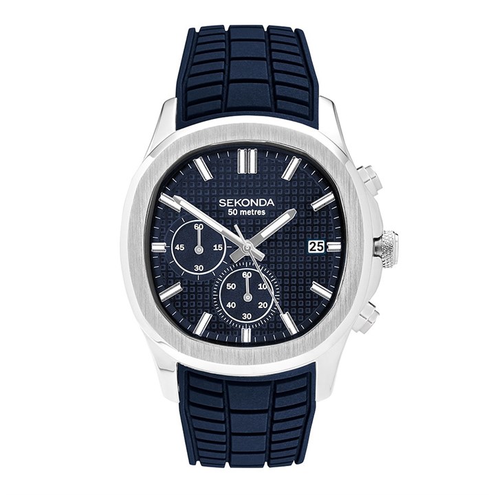 Sekonda 30276 Octaire Chronograph Blue Silicone Strap Watch - W31432