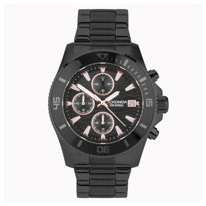 Sekonda 30117 Chronograph Black IP Bracelet Watch - W31437