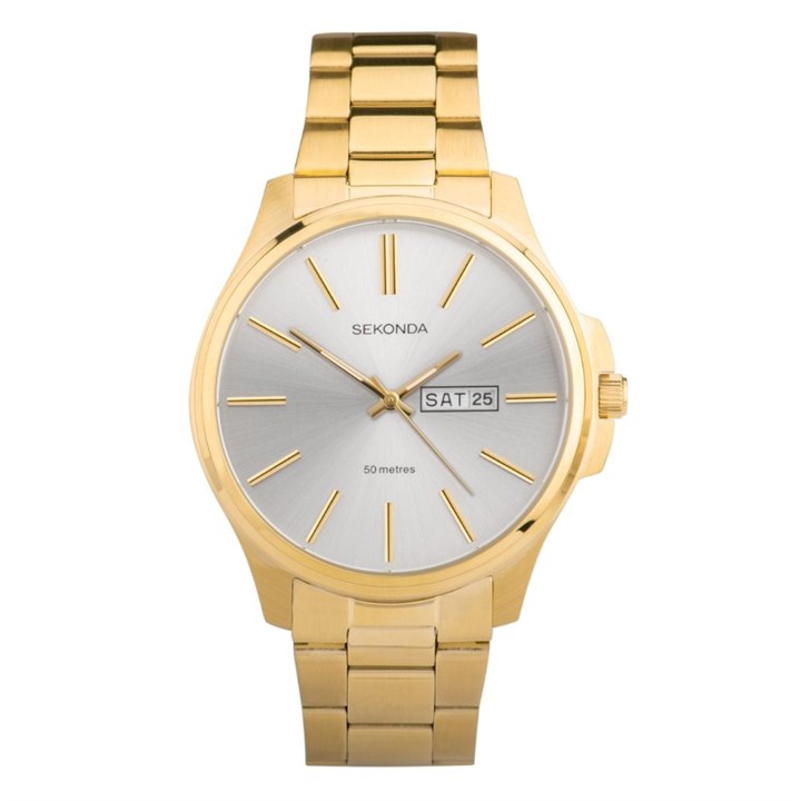 Sekonda 30154 Gold Plated Silver Dial Bracelet Watch - W31445