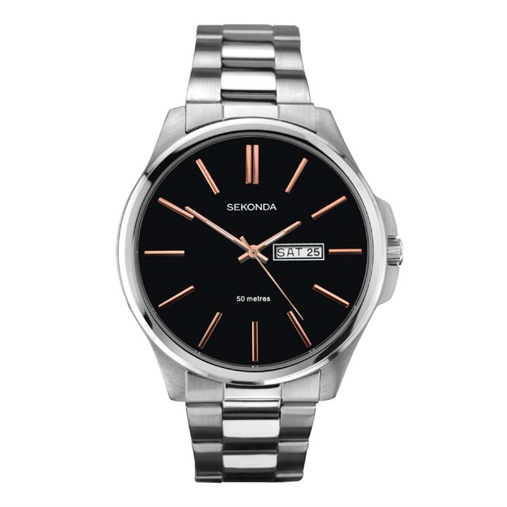 Sekonda 1097 Black Dial Bracelet Watch - W31464