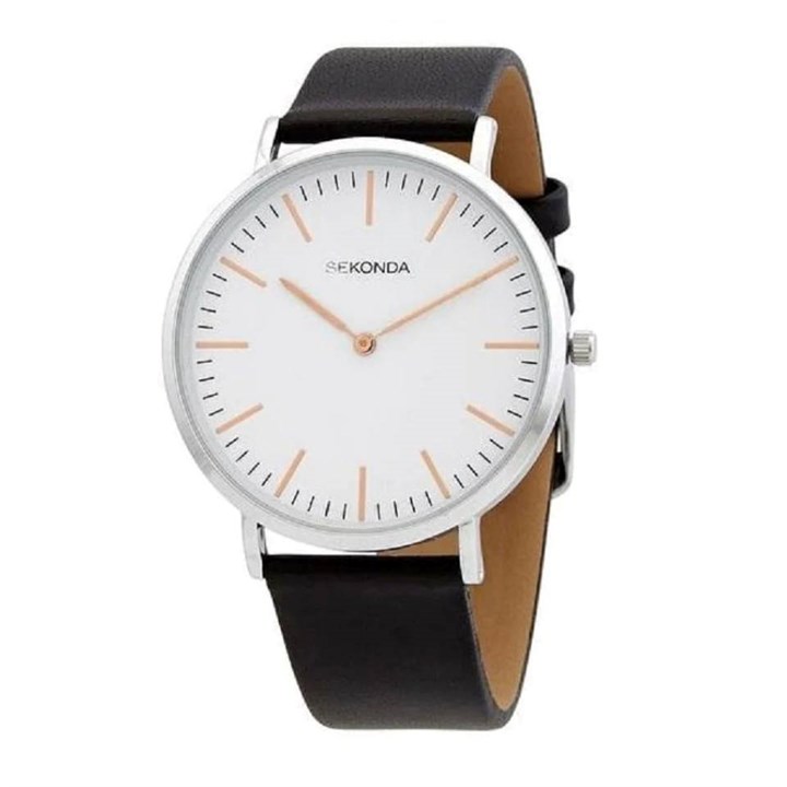 Sekonda 1342 Black Leather Strap Watch - W31465