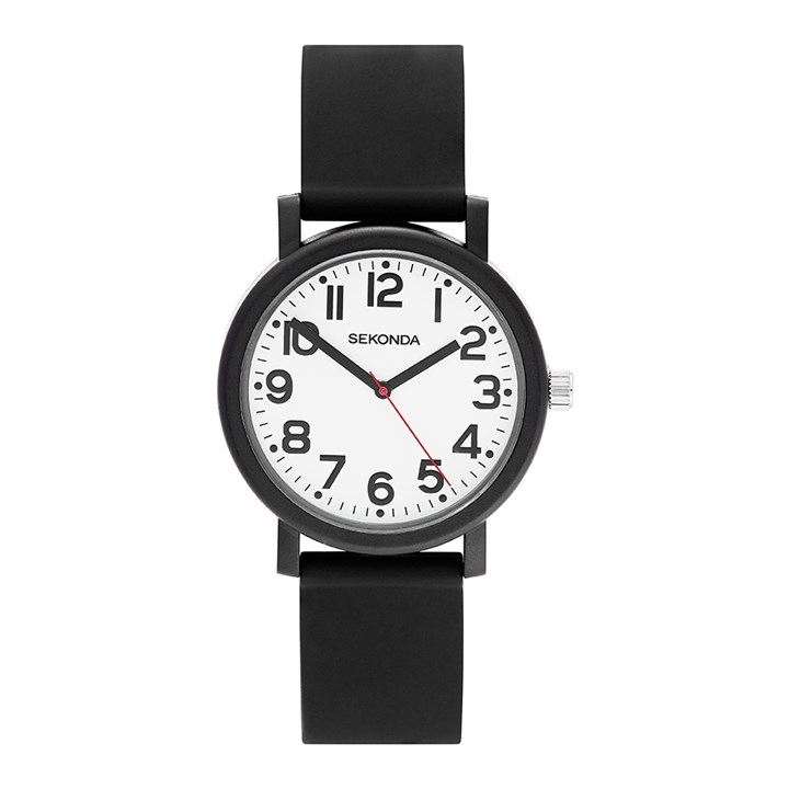 Sekonda 30359 Black Strap White Dial Watch - W31477