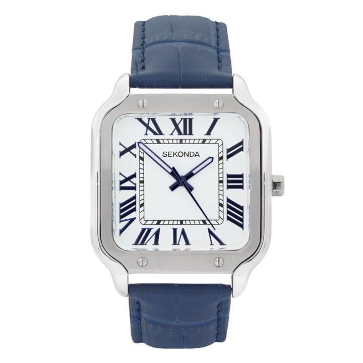Sekonda 30286 Blue Leather Strap Watch - W31481