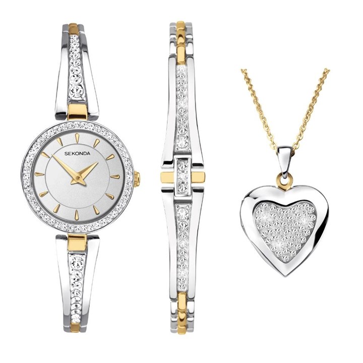Sekonda 49013G Bracelet, Necklace And Watch Gift Set - W32247