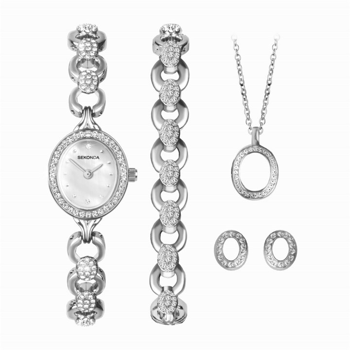 Sekonda 49019 Bracelet, Necklace, Earrings And Watch Gift Set - W32301