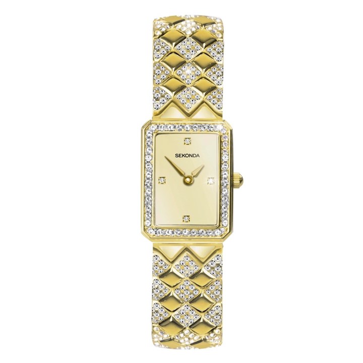Sekonda 40513 Lunar Gold Tone Stone Set Bracelet Watch - W32308