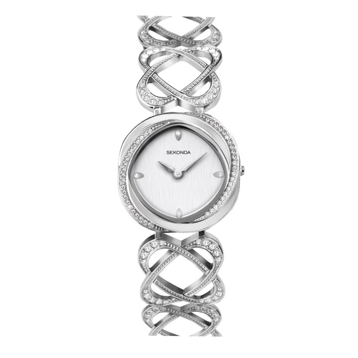 Sekonda Women's Silver Stone Set Bracelet Watch - W32309 40507