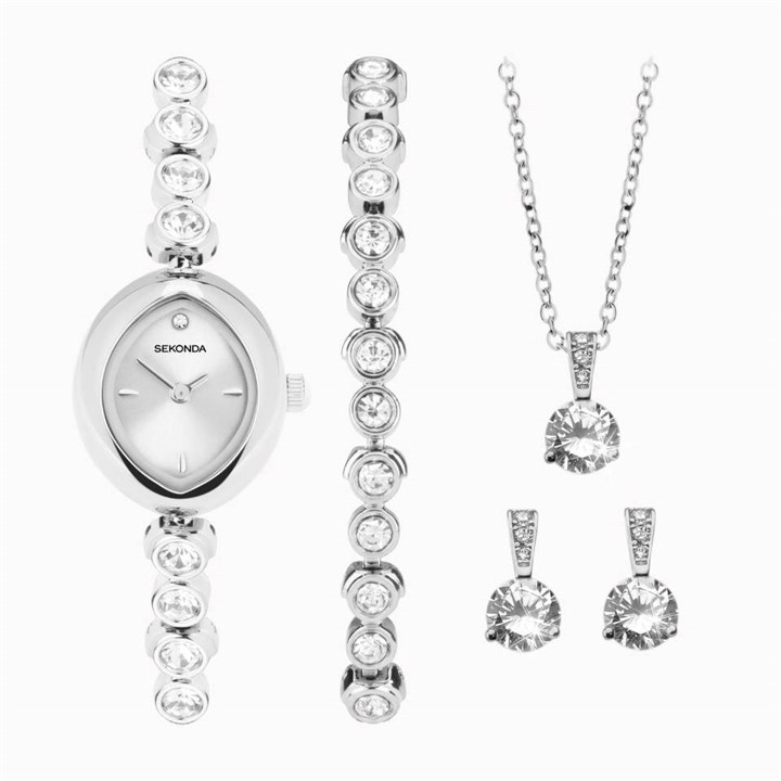 Sekonda 49034.76 Bracelet, Necklace, Earrings And Watch Gift Set - W32345