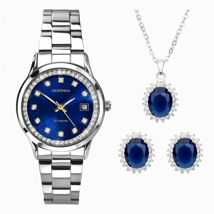 Sekonda 49037 Catherine Necklace, Earrings And Watch Gift Set - W32346