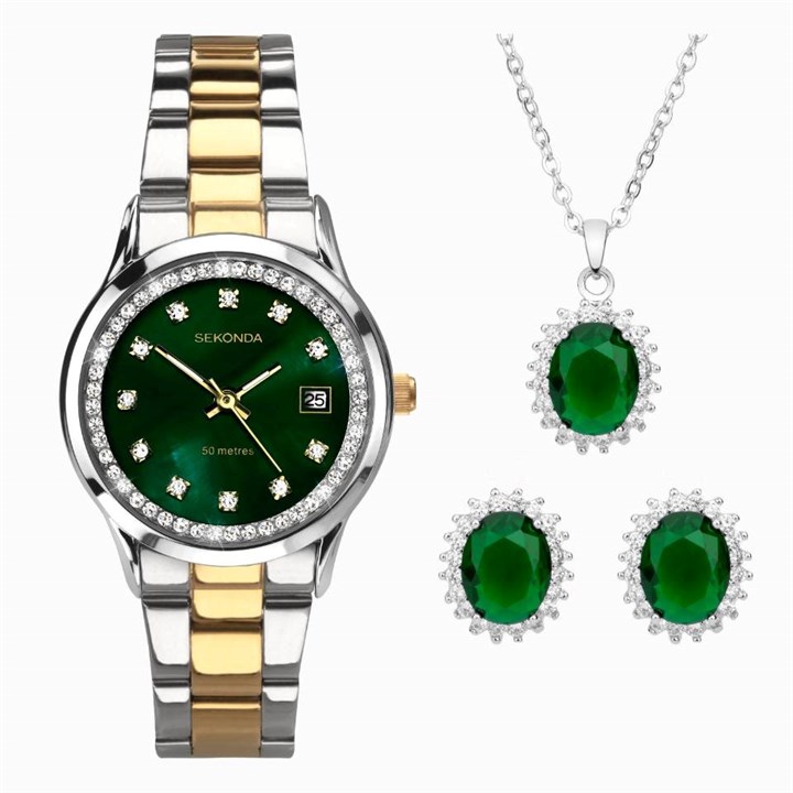 Sekonda 49038 Catherine Necklace, Earrings And Watch Gift Set - W32347