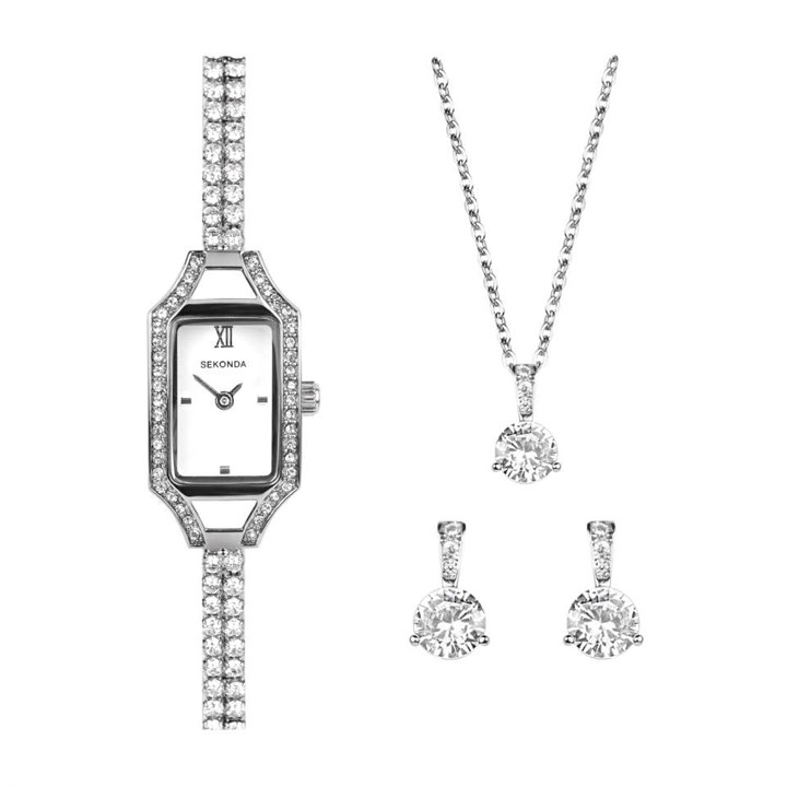 Sekonda 49055 Stone Set Watch And Bracelet Gift Set - W32385