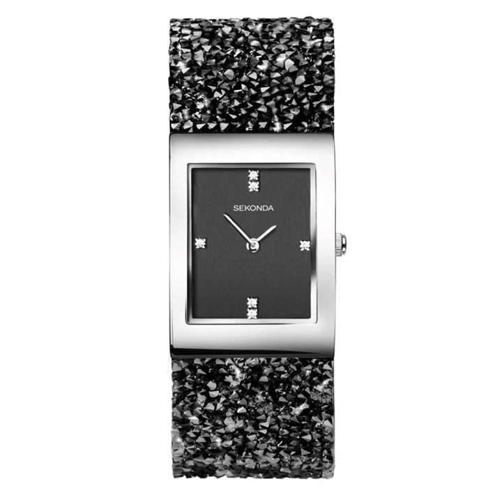 Sekonda 40424 Black Crystal Strap Watch - W32402