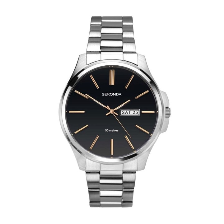 Sekonda 2097 Black Dial Bracelet Watch - W32435