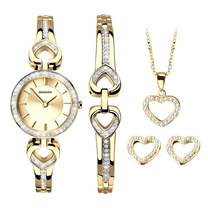 Sekonda 49103 Gift Set With Heart Necklace, Bracelet And Earrings - W32499