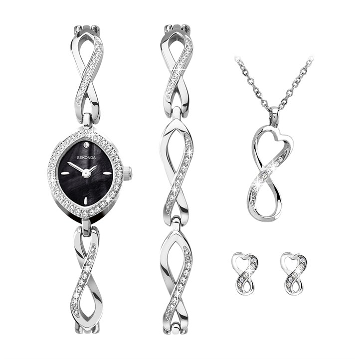 Sekonda 49106 Black Dial Oval Case Gift Set - W32502