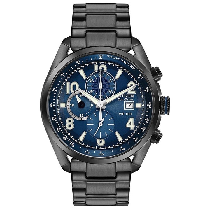 Citizen CA0365-54L Black Ion-Plated Eco-Drive Chronograph Watch - W38123