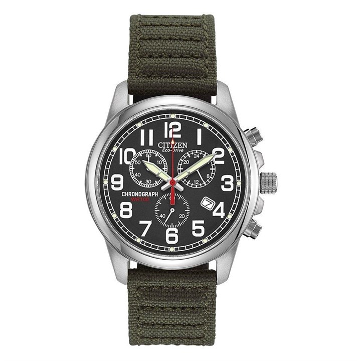Citizen AT0200-05E Eco-Drive Green Military Strap Watch - W38133