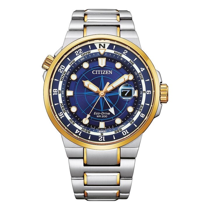 Citizen BJ7144-52L GMT Eco-Drive Two Tone Bracelet Watch - W38234
