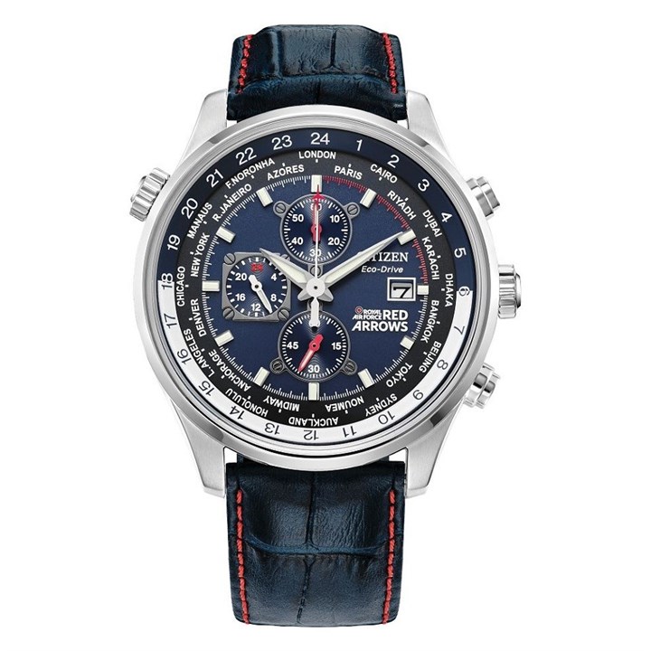 Citizen Red Arrows CA0081-01L World Chronograph Leather Strap Watch - W38251