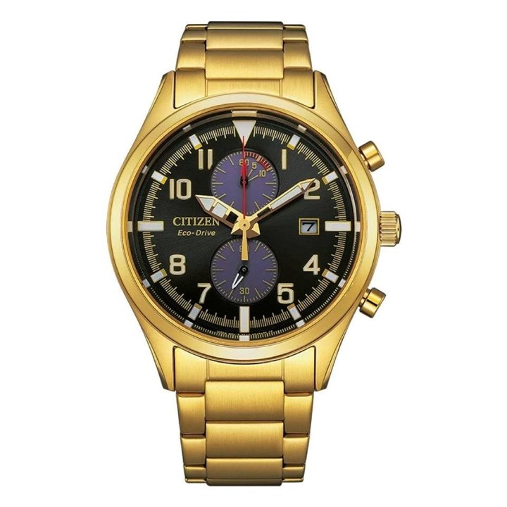 Citizen CA7022-87E Gold Plated Eco-Drive Chronograph Bracelet Watch - W38408