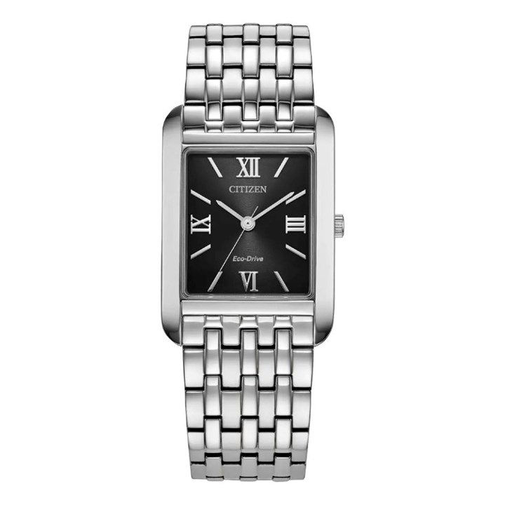 BJ6570-50E Citizen Black Square Dial Eco-Drive Bracelet Watch - W38489