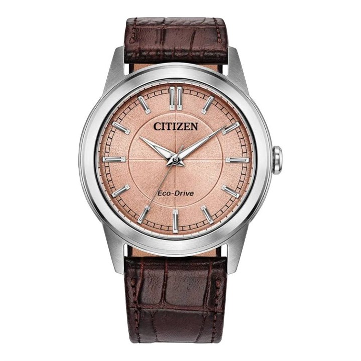 AW2110-14Z Citizen Rolan Pink Dial Brown Eco-Drive Watch - W38500