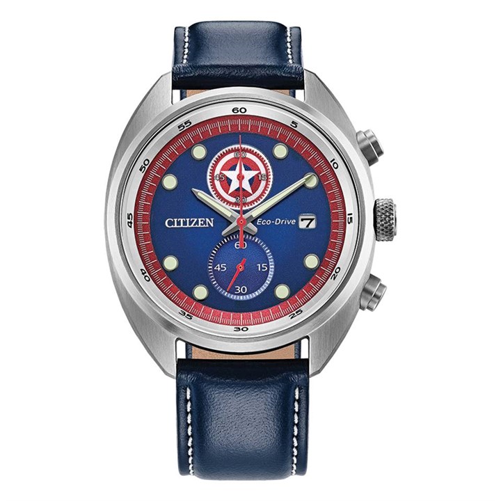 CA7046-46W Captain America Eco-Drive Blue Leather Strap Watch - W38529